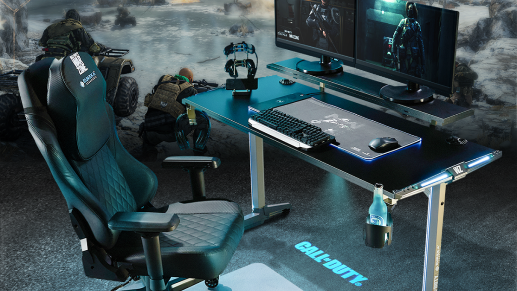 Review Eureka Ergonomic Sentry RGB Gaming Desk w/ Monitor Shelf Gaming Desk By Will Firth